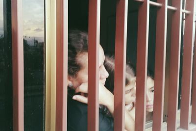 Two cats in cage