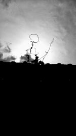 Low angle view of silhouette tree against sky