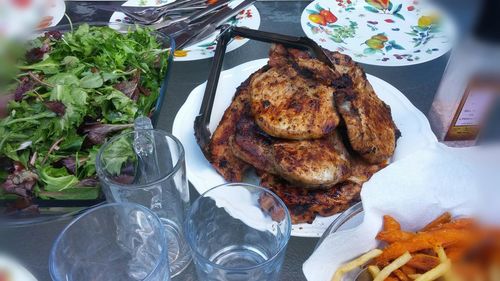 Close-up of meat on plate