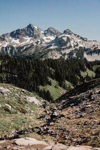 Scenic view of mountains against sky