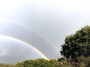 Low angle view of rainbow against sky