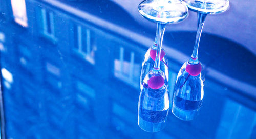 Close-up of water drops on glass