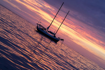 Scenic view of sea at sunset