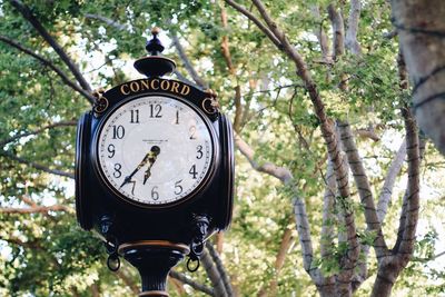 Low angle view of clock