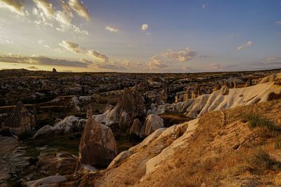 Scenic view of landscape against sky during sunset