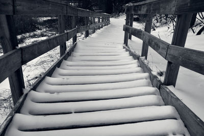Empty staircase in winter