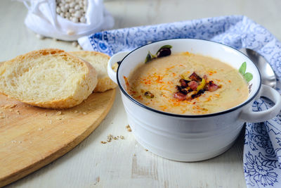 Close-up of food in bowl on table