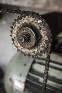 Close-up of rusty machine part