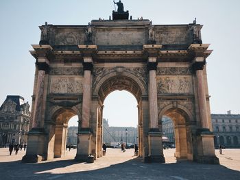 Low angle view of arc de triomphe