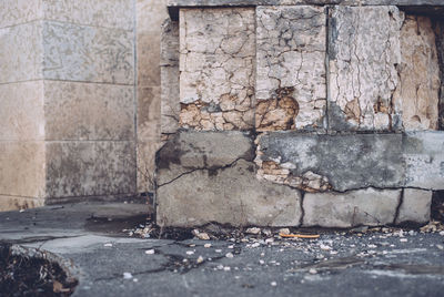 Close-up of weathered wall