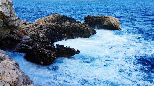 Rocks in sea