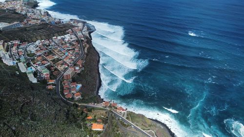 High angle view of beach