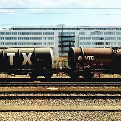 Railroad track against sky