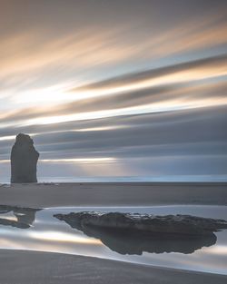 Scenic view of sea at sunset