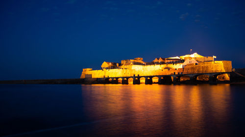 View of illuminated building at night