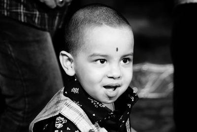 Close-up portrait of cute boy