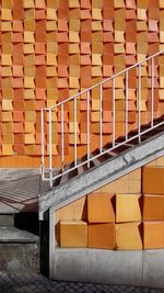 Steps in orange building