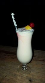 Close-up of drink in glass on table