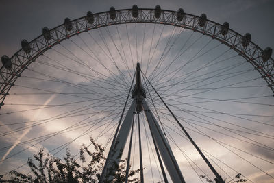 Low angle view of ferris wheel against sky