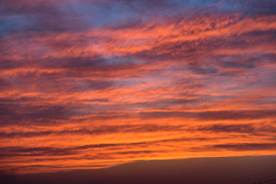 Scenic view of dramatic sky during sunset