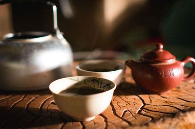 Close-up of tea on table