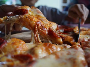 Close-up of pizza on plate