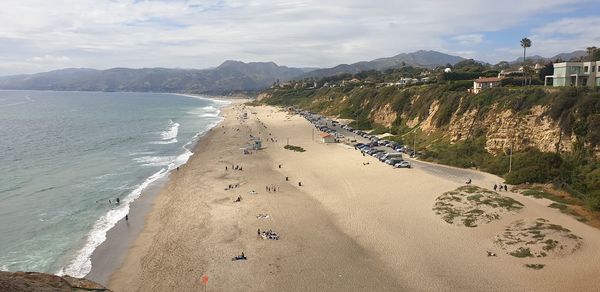 Panoramic view of beach against sky