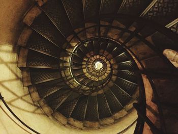 Low angle view of spiral staircase