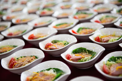 Full frame shot of food in bowls on table
