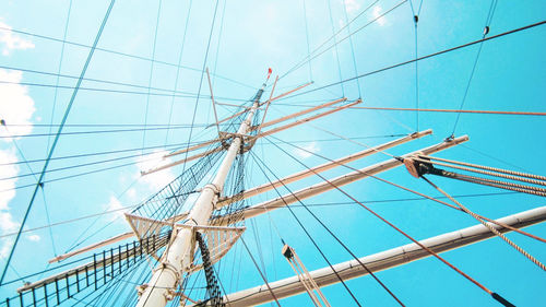 Low angle view of sailboat against sky