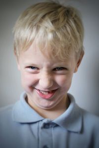 Close-up portrait of a smiling boy