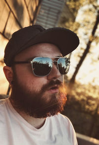 Portrait of young man wearing sunglasses