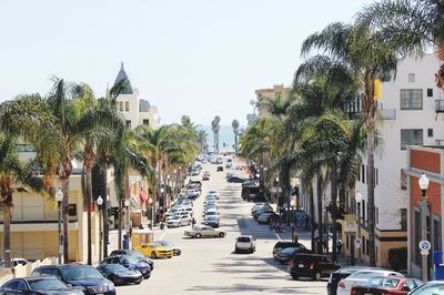 Cars parked on street