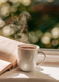 Close-up of coffee on table