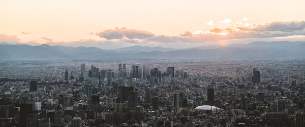 Aerial view of buildings in city