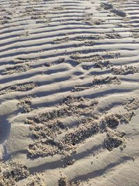 High angle view of snow covered land