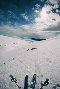 Scenic view of snowcapped mountain against sky