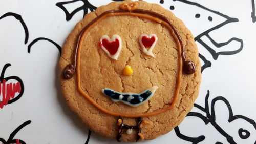 Close-up of cookies on table