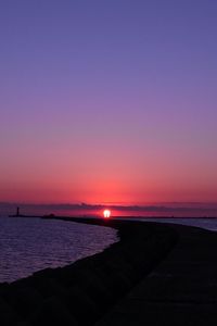 Scenic view of sea at sunset