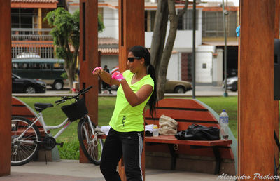 Woman standing in park