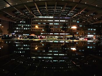 Illuminated city at night