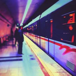 Train at railroad station platform