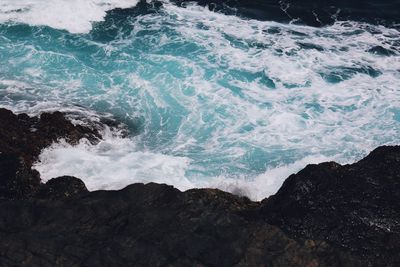 Close-up of waves in sea