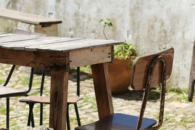 Empty chair and table