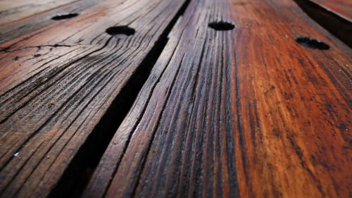 Full frame shot of wooden bench