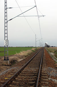 Railroad tracks against sky