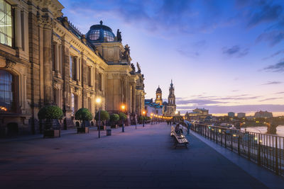 View of city at night