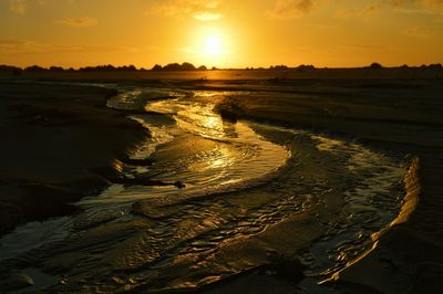 Scenic view of sunset over sea