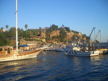 Boats in harbor