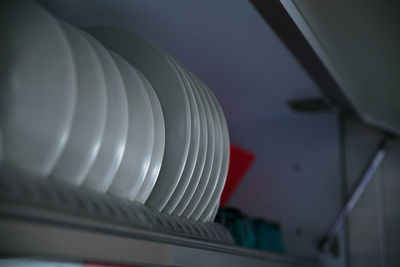 Close-up view of escalator